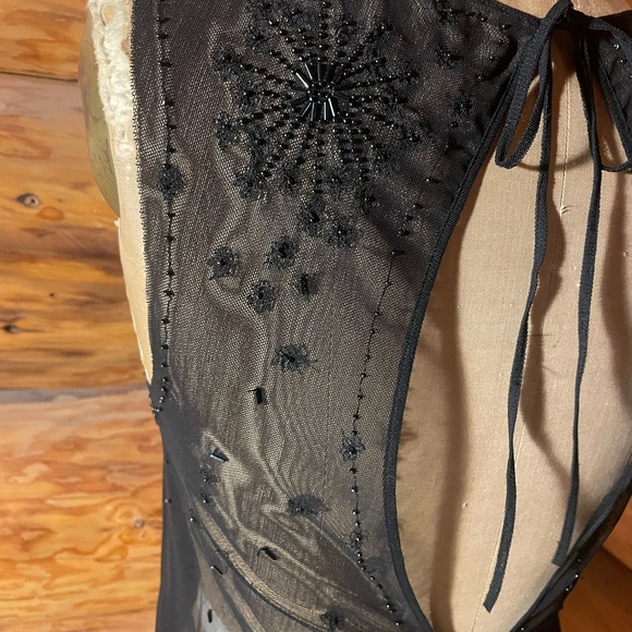 Black Sheer Tie-Back Top - Picture 5 of 8